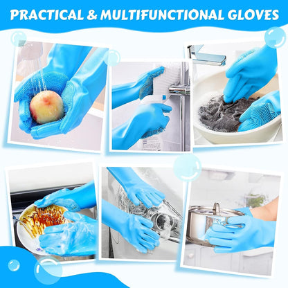 Pecute Silicone Pet Grooming Gloves for Washing Cats Dogs Bath Brush | 3,000 Soft Bristles, Gentle Massage & Deshedding, Dishwasher Safe, for Large/Thick Coats, Home/Car Cleaning8