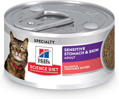 Hill'S Science Diet Sensitive Stomach & Skin Wet Cat Food Variety Pack | #1 Veterinarian Recommended, Adult Formula, Tuna & Vegetable, Chicken & Vegetable, 2.9 Oz. Cans, 12-Pack14