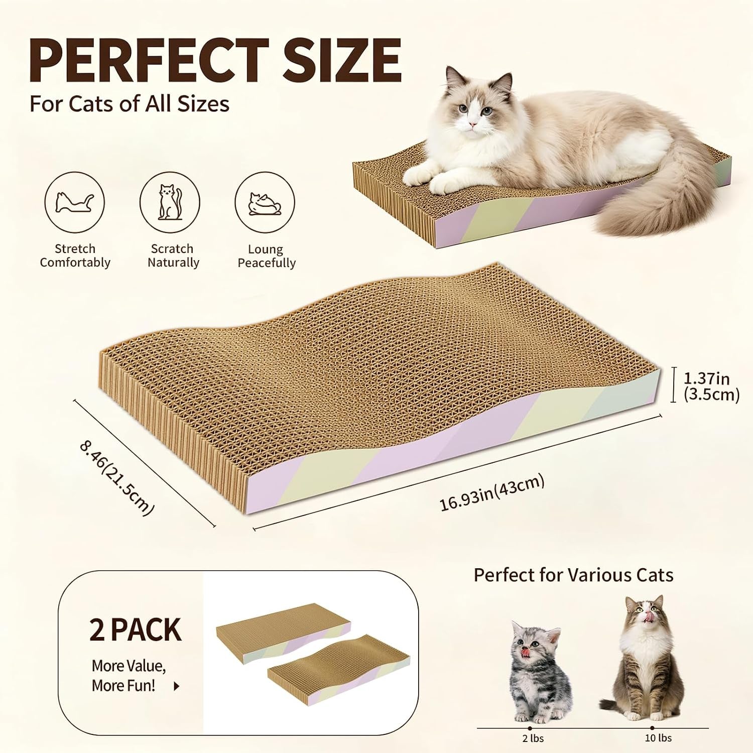cat-scratching-board-2-pack-reversible-cat-scratcher-pad-large-odor-free-double-sided-use-wave-shape-sturdy-extra-large-custom-corrugated-board-2-count-cat-toys