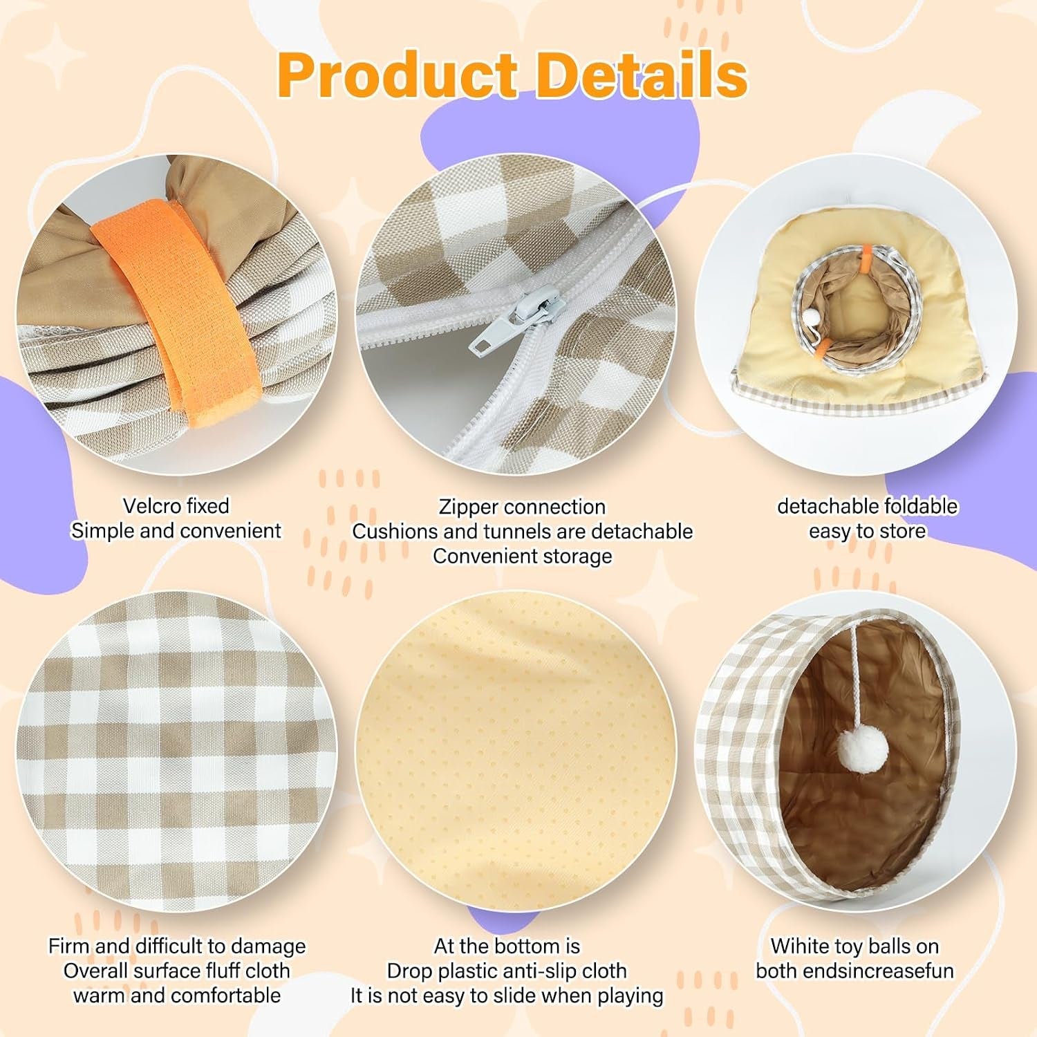 bwogue-bunny-tunnel-bed-2-in-1-collapsible-rabbit-tunnel-hideout-with-mat-removable-mat-for-washing-ball-toy-for-play-tunnel-tubes-for-hiding-soft-suede-fabric-cats-rabbits-guinea-pigs