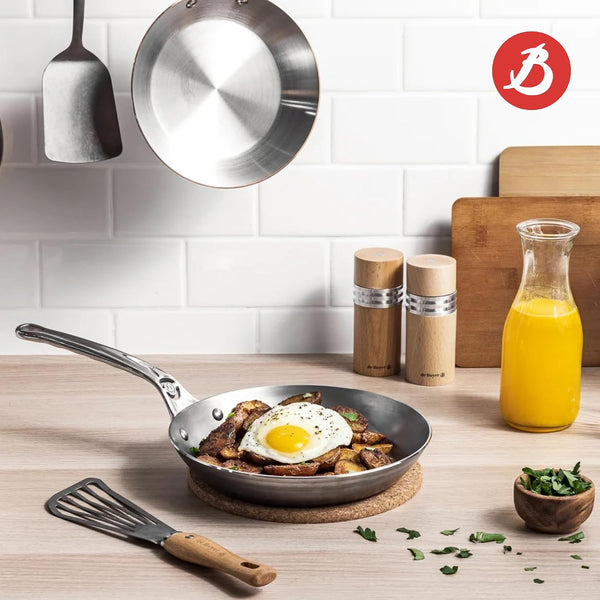 MINERAL B Pro Carbon Steel Fry Pan - 11” Diameter, 8.3” Cooking Surface - Ideal for Searing, Sauteing & Reheating - Naturally Non-Stick Finish - Made in France8