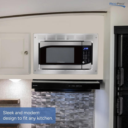 0.9 Cu. Ft. RV Microwave Stainless Steel | 900W, 10 Power Levels, 6 Express Cook Presets, Instant Start, Child Safety Lock, Removable Glass Turntable6