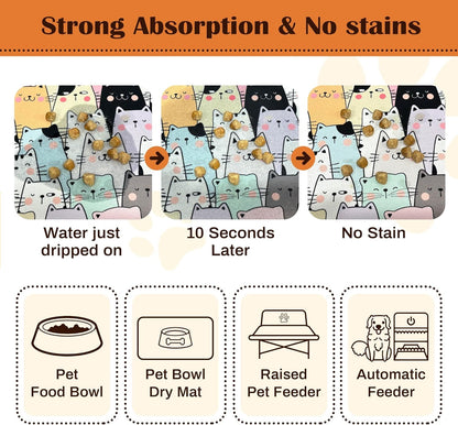 Pet Feeding Mat for Floors Cat Food Mat Waterproof Dog Food Mat and Water Absorbent Quick Dry Non Slip Mat for Cat Bowls2
