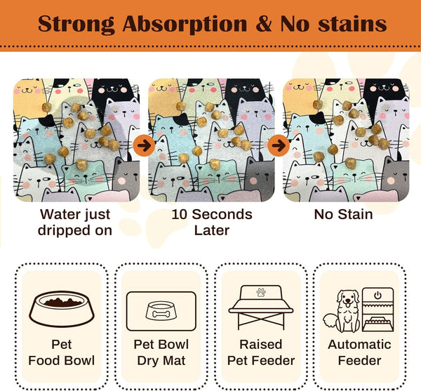 Pet Feeding Mat for Floors Cat Food Mat Waterproof Dog Food Mat and Water Absorbent Quick Dry Non Slip Mat for Cat Bowls2
