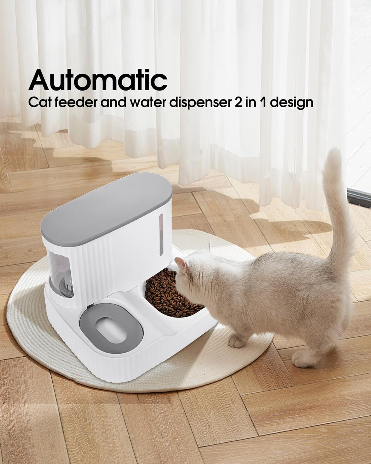 cat-feeder-and-water-dispenser-2-in-1-gravity-automatic-bowl-auto-pet-dry-food-self-feeding-container-dishes-set-for-dog-puppy-kitten-kit-set-grey