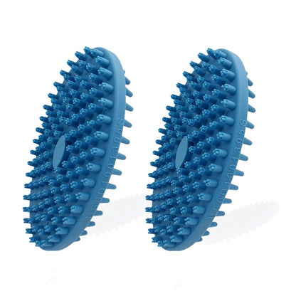 Dog Grooming Brush, Lilpep Pet Shampoo Bath Brush Soothing Massage Rubber Comb with Adjustable Ring Handle for Long Short Haired Dogs and Cats (Blue+Green, Pack of 2)8