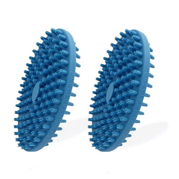 Dog Grooming Brush, Lilpep Pet Shampoo Bath Brush Soothing Massage Rubber Comb with Adjustable Ring Handle for Long Short Haired Dogs and Cats (Blue+Green, Pack of 2)8
