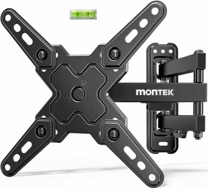 Full Motion Small TV Wall Mount for 13-43 Inch Tvs up to 44 Lb | ±90° Swivel, +5°/-15° Tilt, Landscape/Portrait Rotation; Extends 14.6 In, 4X Load Tested, VESA 200X200 Mm, Single-Stud Mount1
