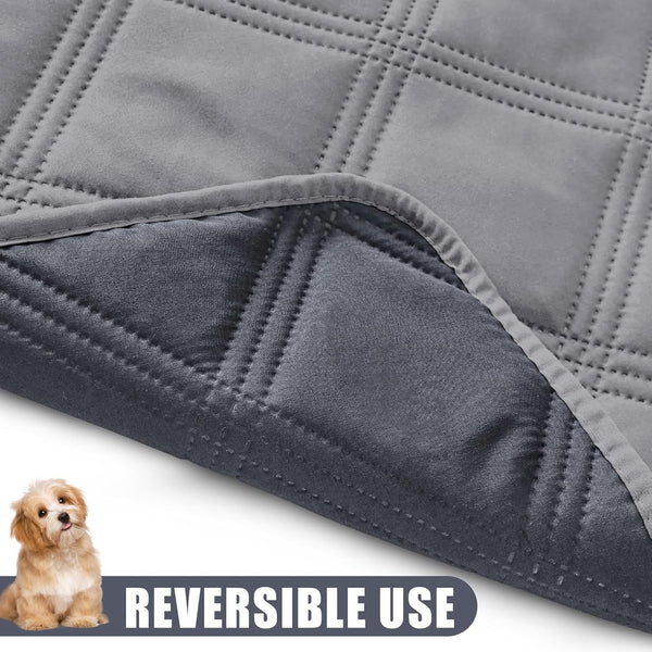 Smiry Waterproof Dog Bed Cover, Reversible Pet Blanket for Sofa Couch | Soft Washable Dog Blanket, Leakproof Couch Cover for Dogs Cats & Furniture Protection, 52X82, Grey/Dark Grey3