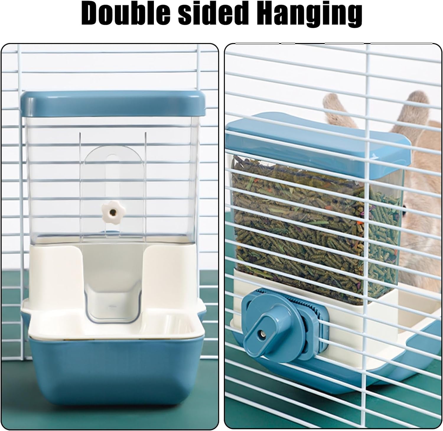 hanging-automatic-food-dispenser-27oz-large-capacity-hanging-pet-cage-feeder-for-rabbit-bird-chinchilla-hedgehog-guinea-pig-ferret-kitty-puppy-gray