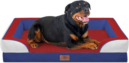 Comfort Expression Orthopedic Dog Bed for Extra Large Dogs with Bolster | Waterproof Dog Couch Bed with Washable Cover & Non-Slip Bottom, Supportive Egg Crate Foam XL Pet Bed, 42X30 Inch40