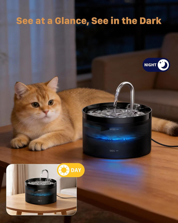 Cat Water Fountain: Dog Bowl Fountains - Automatic Pet Dispenser - Dogs Drinking Waterer Bowls Indoor - Auto Watering Dish Supplies - Easy Cleaning Animal Machine - Quiet 67Oz/2L Kitty Drink Fountain3