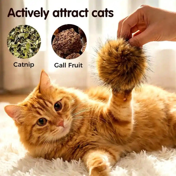 Cat Toy Faux Rabbit Fur Ball,2026 New Soft Rabbit Fur Catnip Balls,Fluffy Catnip Toy for Indoor Cats,Washable & Fun to Chase for Exercise and Bonding (Ball/3Pcs)5