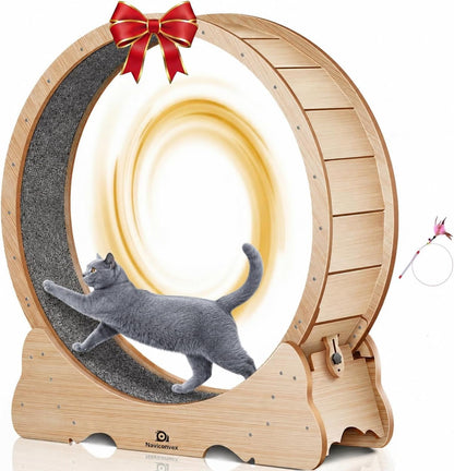 Cat Wheel, 46" XL Large Exercise Running Wheels with Detachable Carpet for Indoor Cats1