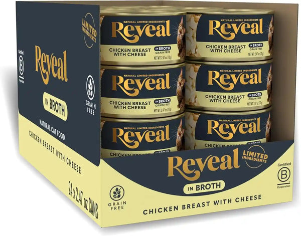 Reveal Chicken Breast in Broth Wet Cat Food 24-Pack 2.47 Oz Cans | 100% Natural, High Quality Protein, Limited Ingredient, Grain Free, Complementary Food, No Fillers, No Artificial Additives9