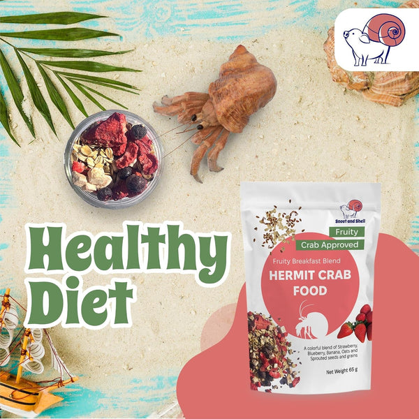 Natural Hermit Crab Food – High-Protein Hermit Food with Real Fruit and Sprouted Grains – 65 G (2.3 Oz) Crab Food for Pet Hermit Crabs by Snout and Shell4