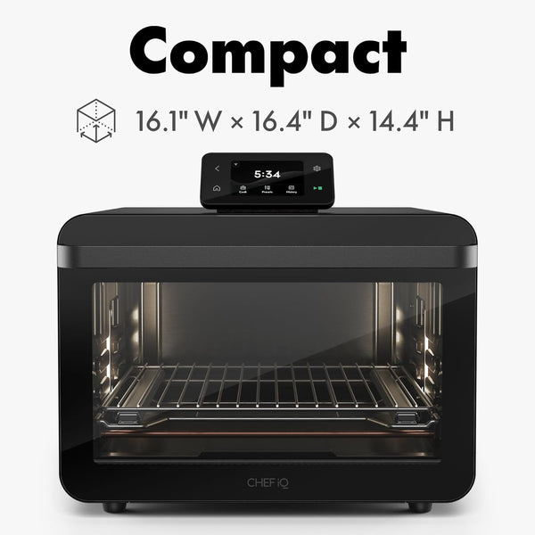 CHEF Iq Minioven Smart Toaster Oven Air Fryer Combo, 11-In-1 Countertop Convection Oven, Bake, Broil, Air Fry, Broil, Dehydrate, 1750W, 25 Qt Capacity, Fast Cooking with Touchscreen Controls – Black11