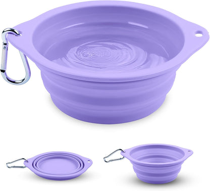 Collapsible Dog Bowl - 800Ml/27 Oz Portable Silicone Travel Water Bowl for Dogs with Carabiner | Foldable, Dishwasher Safe | Hiking, Camping Dog Essentials & Outdoor Pet Feeding - Blue8
