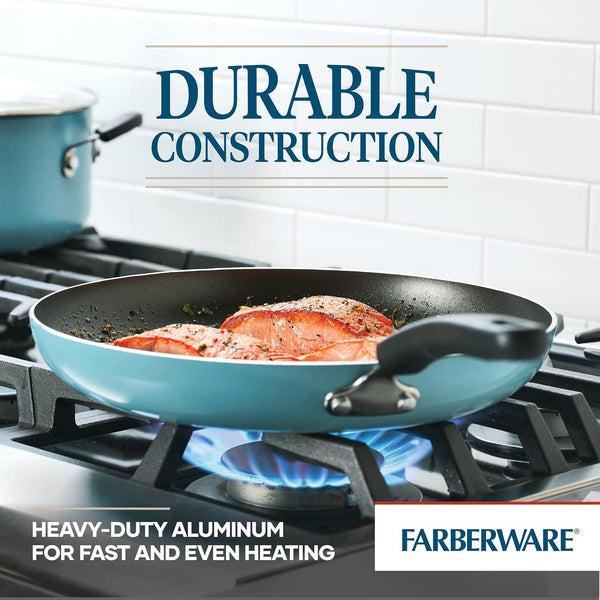 Cookstart Aluminum Diamondmax Nonstick Frying Pan, Large Skillet, 12.25-Inch, Aqua3