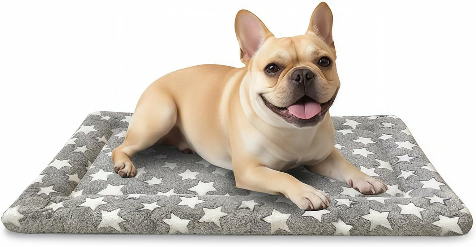 dog-bed-mat-dual-sided-dog-crate-bed-mat-ultra-soft-machine-washable-kennel-pad-for-small-dogs-all-season-comfort-pet-bed-for-crates-travel-and-home-star-gray-24-x-16-inch