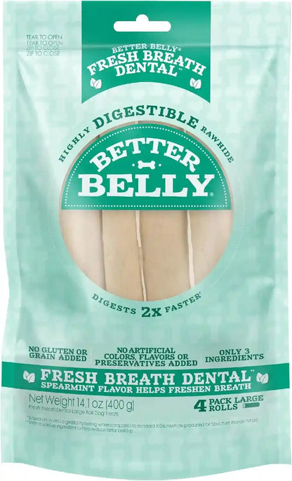 Better Belly Highly Digestible Rawhide Dental Chews, Treat Your Dog to a Chew with NO Artificial Colors or Flavors, 10 Count8