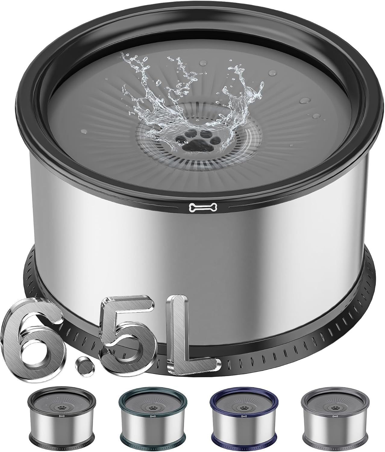 1-6-gallon-dog-water-bowl-6-5l-220oz-stainless-steel-no-spill-water-bowl-for-large-dogs-super-large-capacity-splash-proof-pet-slow-drinking-water-bowl-with-anti-slip-mat-for-mess-drinkers