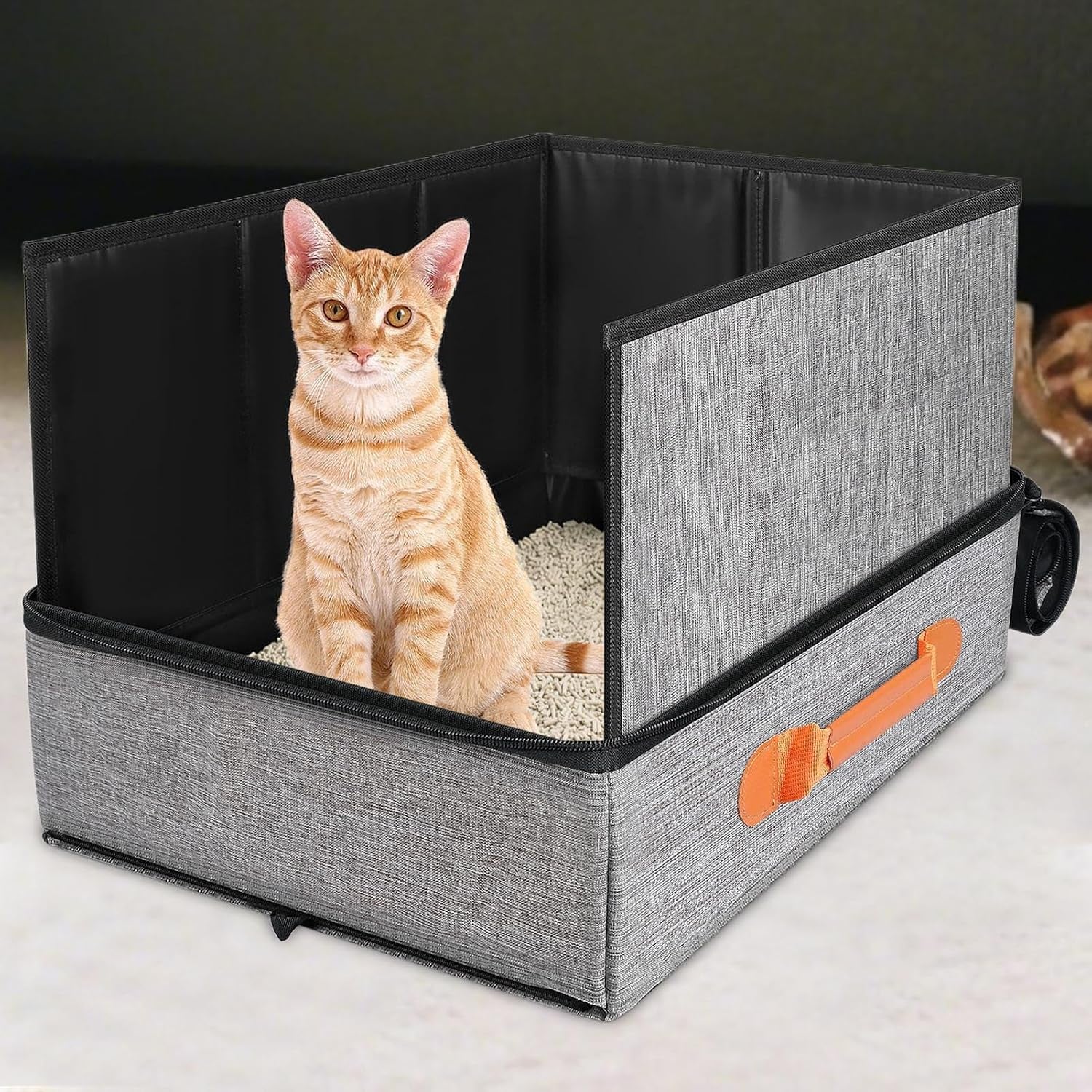 portable-cat-litter-box-hard-bottom-zippered-tray-pet-waterproof-portable-cat-box-indoor-outdoor-travel-car-camping-hotel-corner-housebreaking