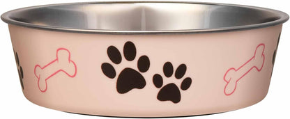 Loving Pets Bella Dog Bowls- Stainless Steel Dog & Cat Bowls - Spill Proof Dog Food Bowl, Cat Bowl, Puppy Essentials & Pet Supplies Great for Home & Travel (Medium 20-35 Lbs, Blueberry)15