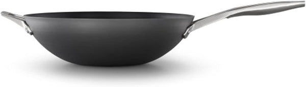Calphalon Premier Hard-Anodized Nonstick Flat Wok Frying Pan with Mineralshield Technology, 13", Black1