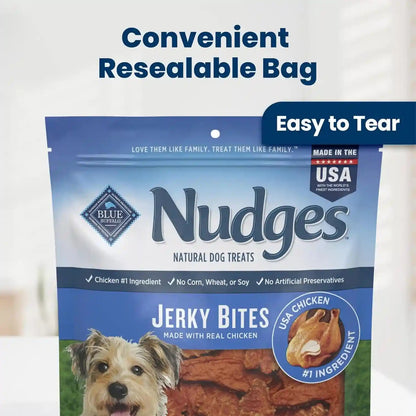 Blue Buffalo Nudges Chicken Jerky Bites Natural Dog Treats, Tender & Meaty Dog Snacks, Healthy Reward or Training Treat, Made in the USA with Real Chicken, No Artificial Preservatives, 16 Oz.4