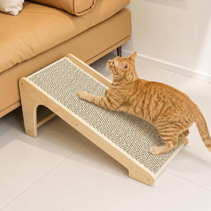 PETKARAY Sisal Cat Scratcher Ramp, L Shaped Scratching Post and Scratch Pad for Indoor Cats, Couch Furniture Protector, Chevron1