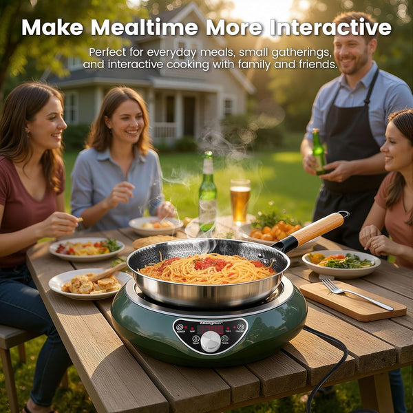 1700W 120V Concave Induction Wok Cooktop, Electric Wok Burner | Non-Pulse Heating with 9.25-Inch Coil Supports Round-Bottom Woks and Flat-Bottom Pans for Stir Fry, Soup, Noodles, Hot Pot.4