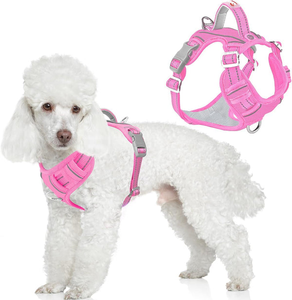 BARKBAY Dog Harness No Pull with ID Tag Pocket - Heavy Duty, Reflective, Easy Control for Large Dogs(Blue,L)13