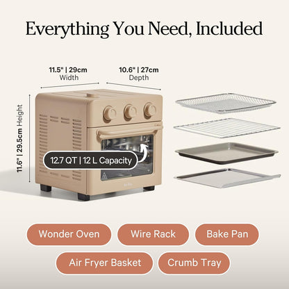 Our Place Wonder Oven, 6-In-1 Air Fryer & Toaster Oven, 2-Rack, 13 Qt | Non-Toxic Air Fryer Toaster Oven Combo; Basket, Wire Rack, Bake Pan, Crumb Tray; Toast, Roast, Bake, Broil, Reheat, Steam7