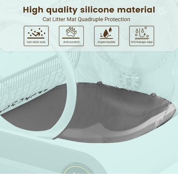 Silicone Litter Pad Accessory anti Bite Leakproof anti Scratch Replacement Easy to Clean for Automatic Cat Parts 19.49X15.75X0.39Inch5