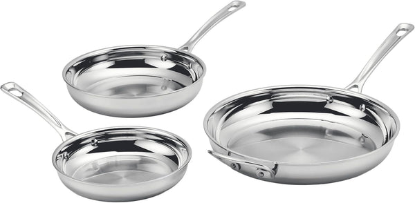3 Piece Pureclad, Triple-Ply Stainless Steel Skillet Set, PCST22-810121