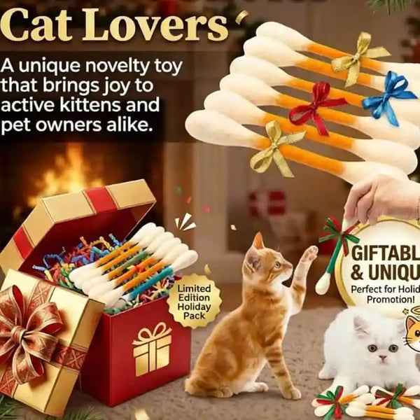 6 PCS Swabs Cat Toys with Catnip,Cat Qtip Toy,Cotton Swabs Cat Toys with Catnip,Durable for Chew,Interactive Kitty Kick Sticks for Cat Lovers Gift,Sturdy Teething Chew Toy (Colorful)3
