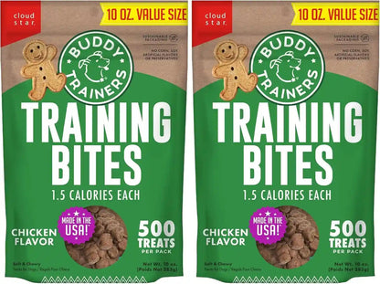 Buddy Biscuits Trainers Training Bites Soft & Chewy Dog Treats, Chicken, 10 Oz. Pouch12