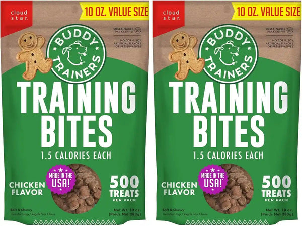 Buddy Biscuits Trainers Training Bites Soft & Chewy Dog Treats, Chicken, 10 Oz. Pouch12