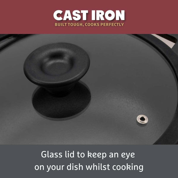 Cast Iron Cookware Set – 6 Piece, Burger Press, Small & Medium Frying Pans, Grill Pan, Griddle Pan, Casserole Dish, Pre-Seasoned, Non-Toxic, Induction & Oven Safe, Easy Clean9