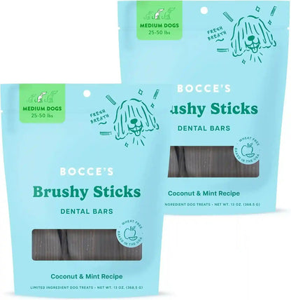 Bocce'S Bakery Brushy Sticks Dog Dental Treats, Medium Breeds (13 Oz) | Wheat-Free Dental Bars to Support Oral Health & Fresh Breath - Made with Real, Limited Ingredients in the USA9