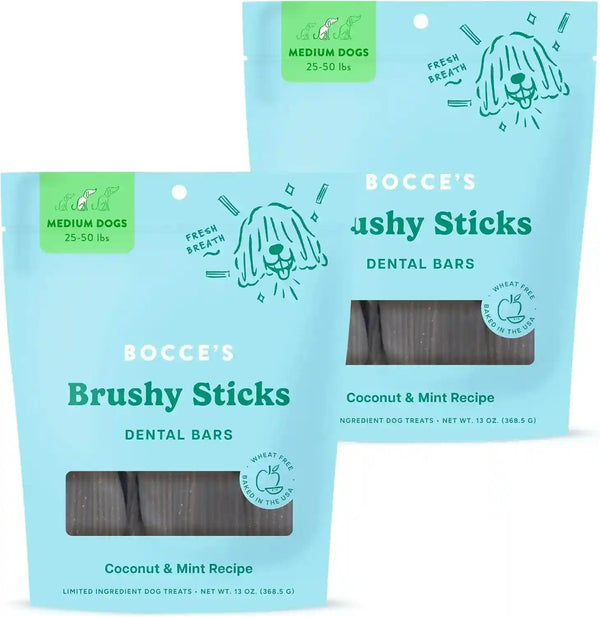 Bocce'S Bakery Brushy Sticks Dog Dental Treats, Medium Breeds (13 Oz) | Wheat-Free Dental Bars to Support Oral Health & Fresh Breath - Made with Real, Limited Ingredients in the USA9