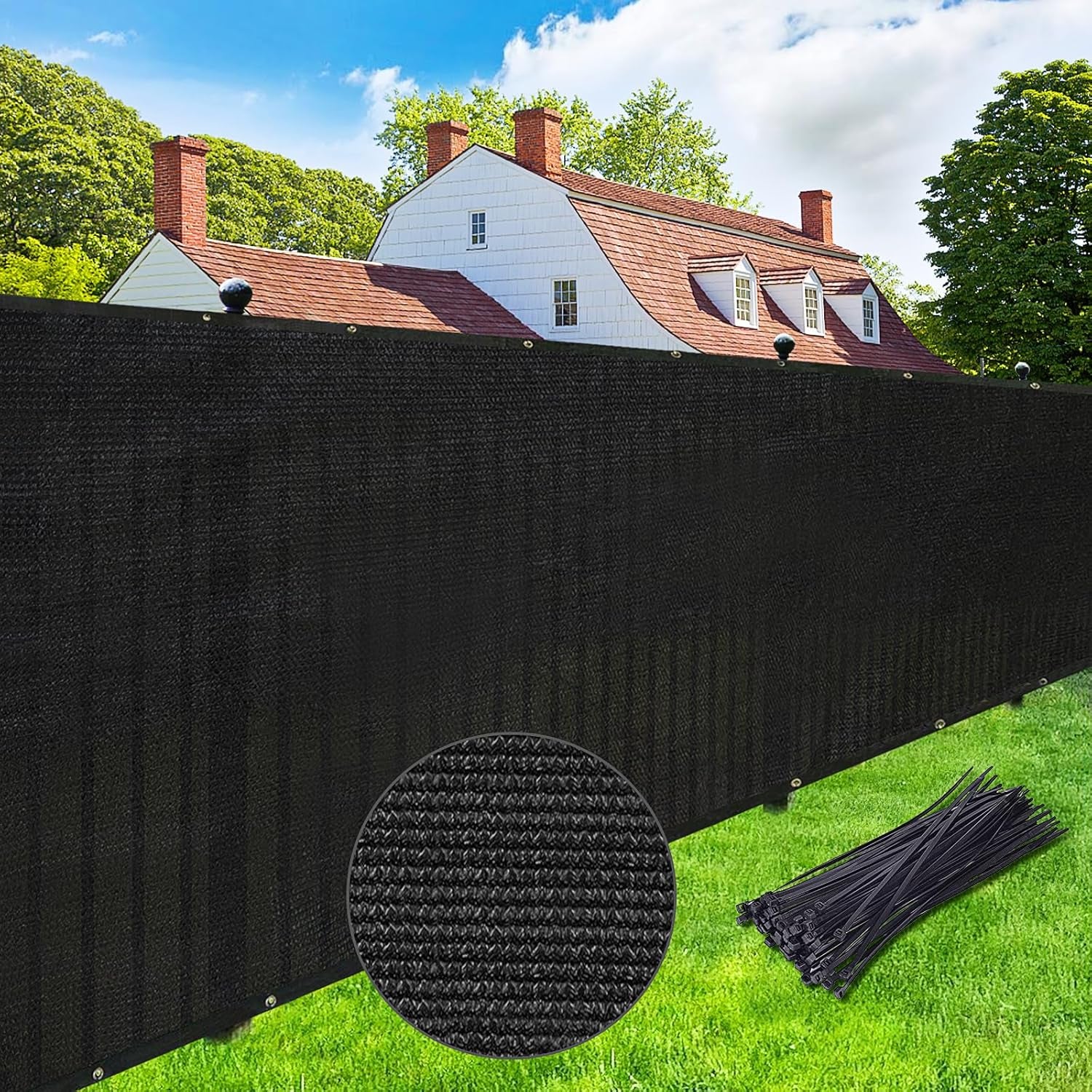 privacy-screen-6-x-50-fence-commercial-shade-cover-with-brass-grommets-heavy-duty-perfect-for-outdoor-back-yard-black-customizable