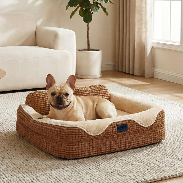 Veehoo Square Dog Bed Medium Size Dog, Orthopedic Dog Bed Couch Sofa, 36" | Washable & Medium Dog Bed for Indoor, Egg-Crate Memory Foam Dog Bed with Sides, Removable Cover, High Back Non-Slip Bottom11