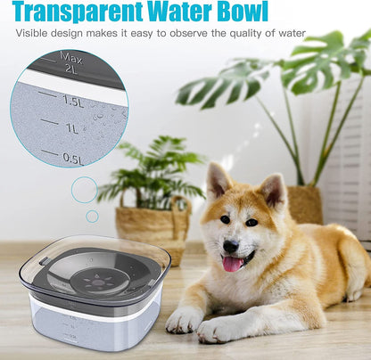 UPSKY 70Oz Dog Water Bowl 2L No Spill Dog Bowls Large Capacity Spill Proof Slow Water Feeder, No Splash Pet Water Dispenser Vehicle Carried Travel Slow Drinking Bowl for Messy Drinkers4