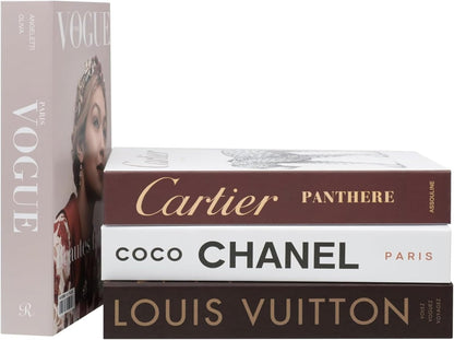 4-7 Pieces Fashion Decorations Book Set. Premium Aesthetic Faux Books for Room Decor. (4) | Refined Modern Look - Not Real, No Pages inside - Arrives Flat, Tool-Free 2-Min Setup1