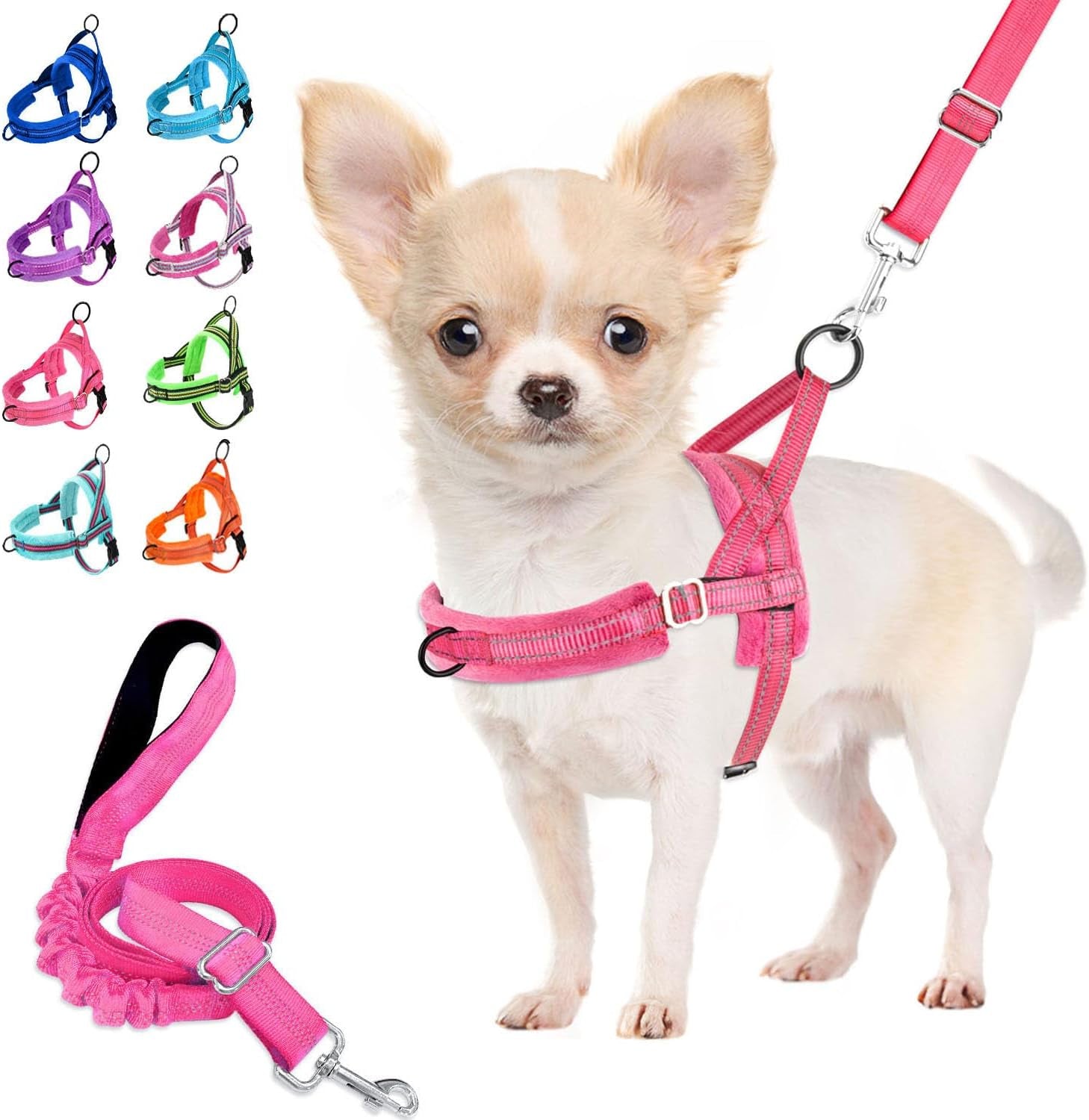 lukovee-no-pull-dog-harness-and-leash-set-soft-padded-small-dog-harness-neck-chest-adjustable-reflective-vest-puppy-harness-with-4ft-lightweight-anti-twist-dog-leash-for-small-dogs-xs-blue