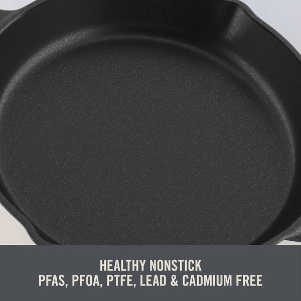 Zakarian by  14” Cast Iron Wok for Restaurant Quality Stir Fry, Seafood, Deep Frying, and Steaming - Black9