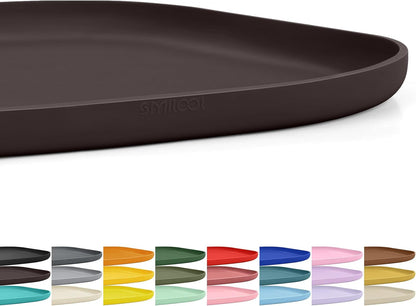 SMILOOL Waterproof Silicone Pet Food Mat with Raised Edge for Dog & Cat | 19" X 12" Non-Slip Pet Feeding Mats with Lip for Food & Water Bowl, Food Grade, Easy Cleaning, Dark Gray11