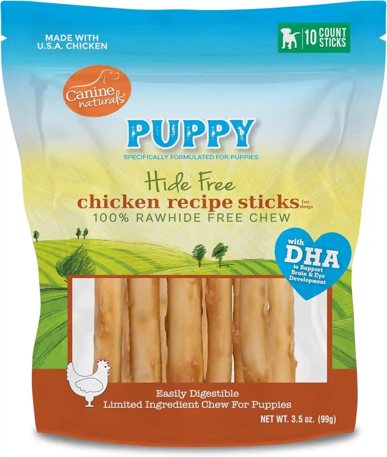 canine-naturals-rawhide-free-puppy-chews-chicken-and-rice-recipe-10-count-100-rawhide-free-made-with-usa-chicken-all-natural-easily-digestible-5-in-sticks-perfect-for-teething-puppies